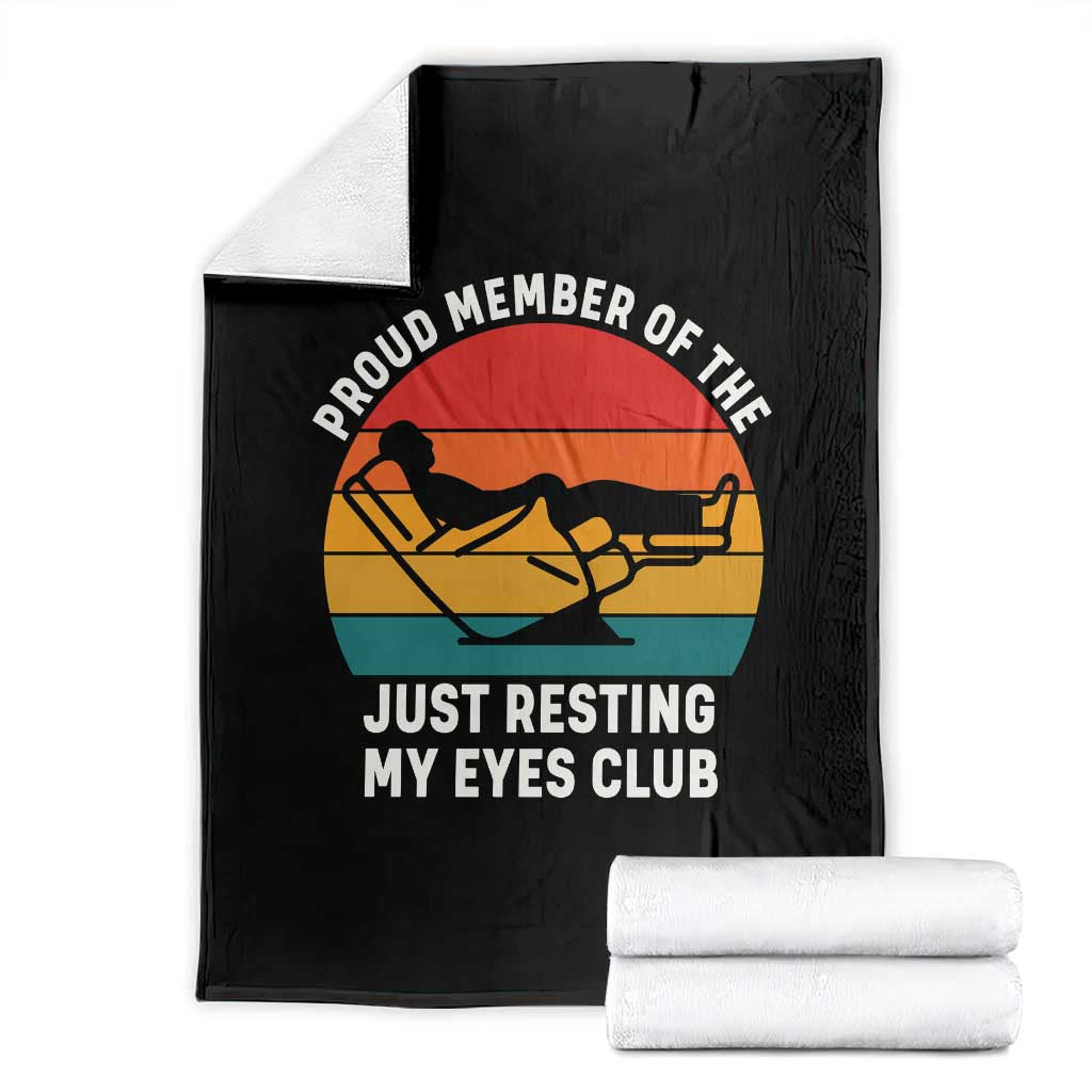Funny Dad Throw Blanket Proud Member Of The Just Resting My Eyes Club - Wonder Print Shop