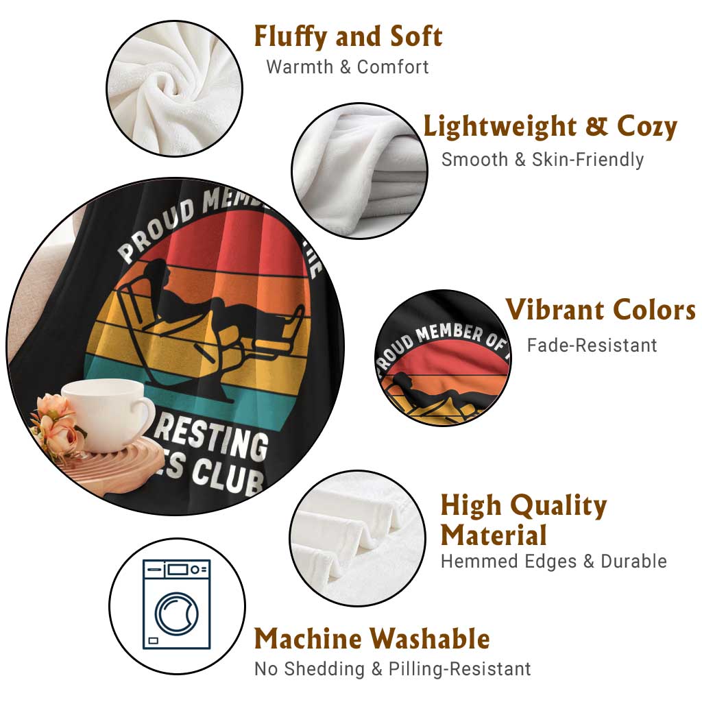 Funny Dad Throw Blanket Proud Member Of The Just Resting My Eyes Club - Wonder Print Shop