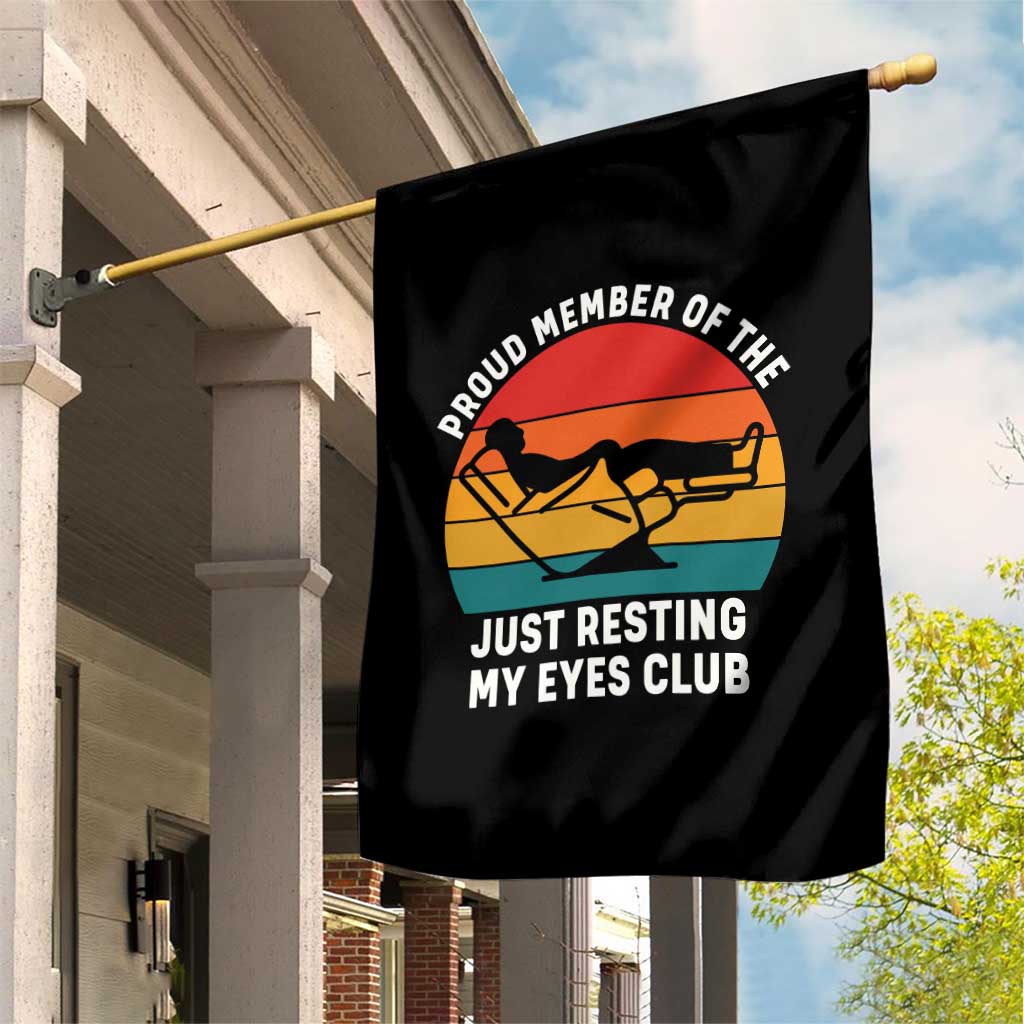 Funny Dad Garden Flag Proud Member Of The Just Resting My Eyes Club - Wonder Print Shop