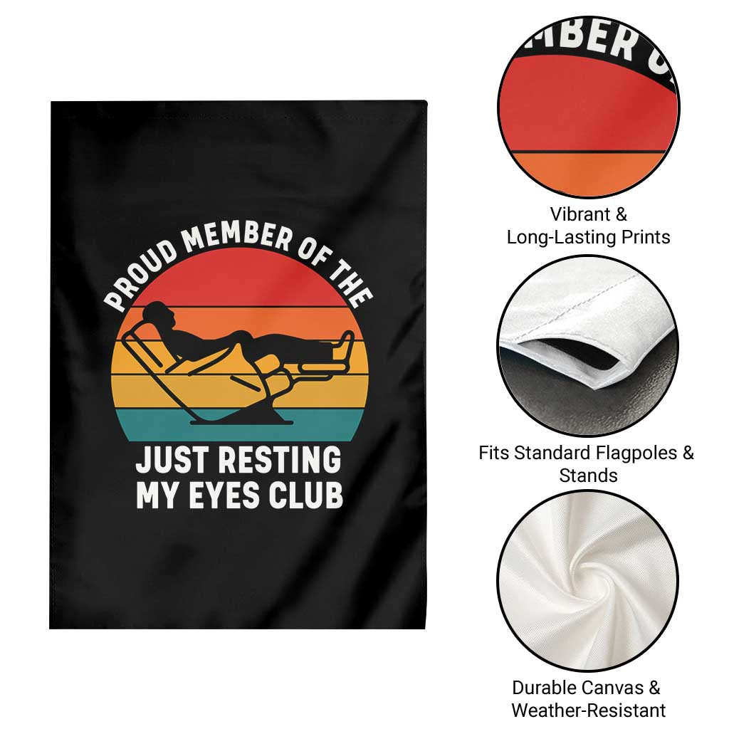 Funny Dad Garden Flag Proud Member Of The Just Resting My Eyes Club - Wonder Print Shop
