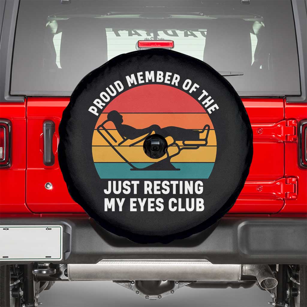 Funny Dad Spare Tire Cover Proud Member Of The Just Resting My Eyes Club - Wonder Print Shop