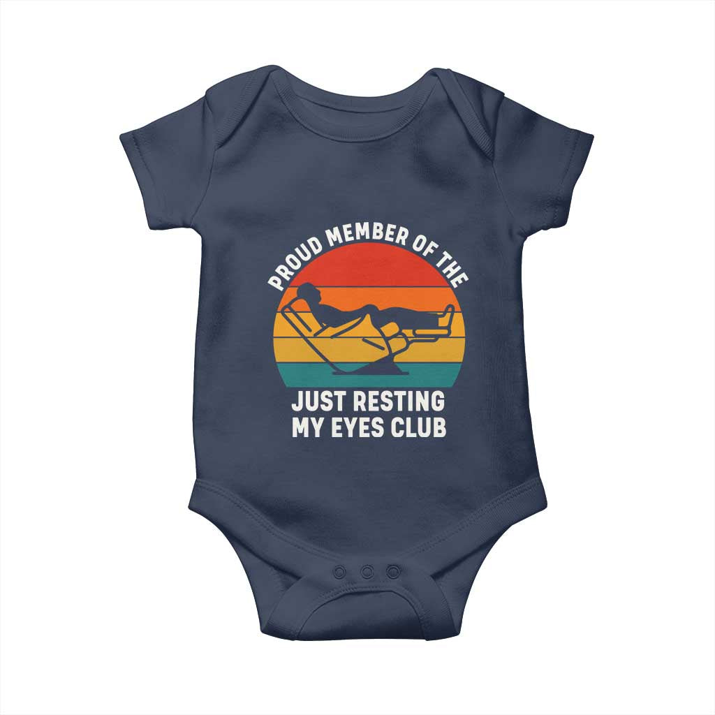 Funny Dad Baby Onesie Proud Member Of The Just Resting My Eyes Club - Wonder Print Shop