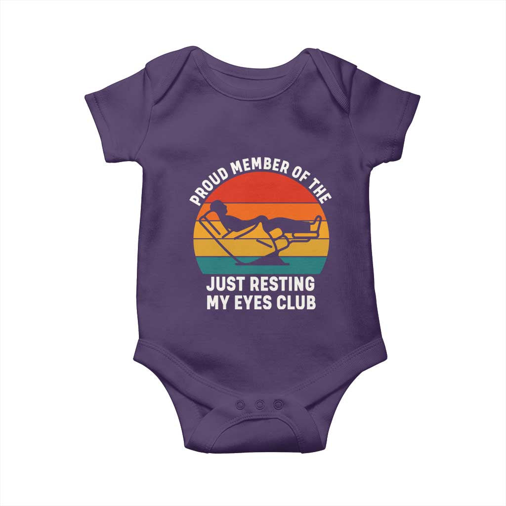 Funny Dad Baby Onesie Proud Member Of The Just Resting My Eyes Club - Wonder Print Shop