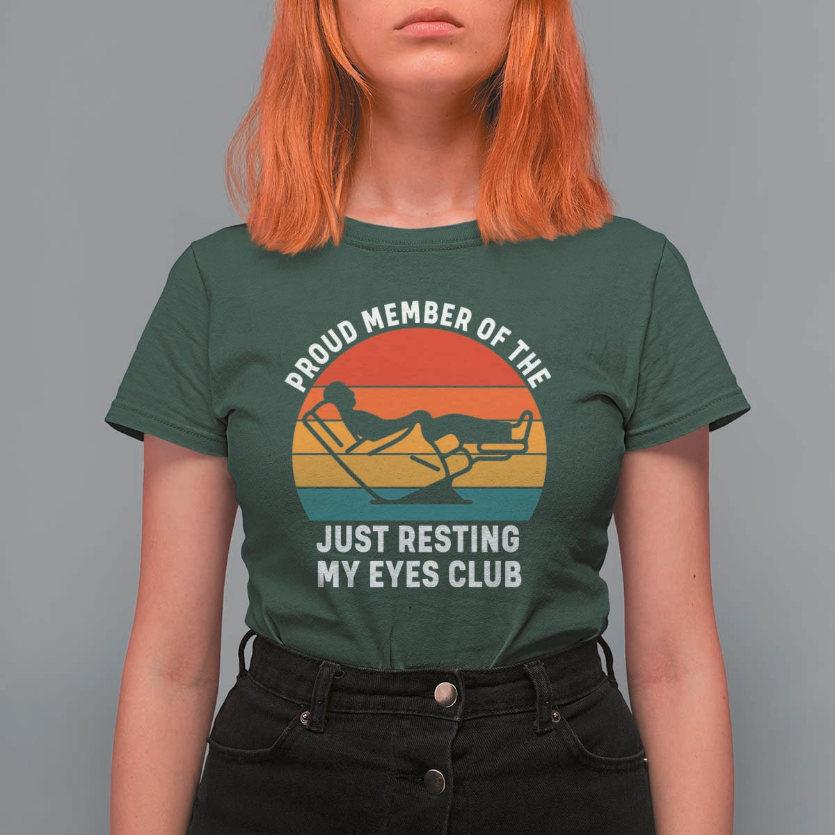 Funny Dad T Shirt For Women Proud Member Of The Just Resting My Eyes Club - Wonder Print Shop