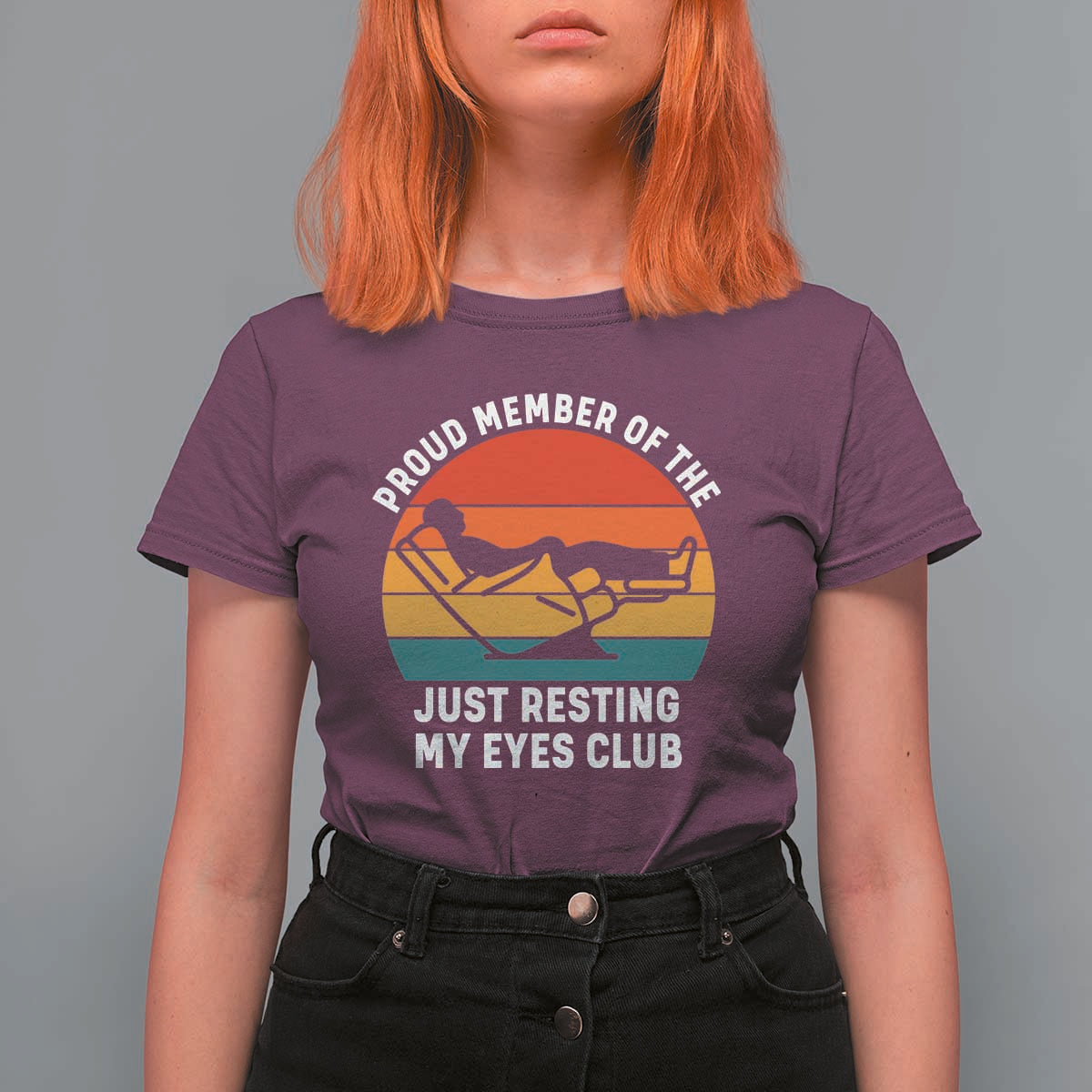 Funny Dad T Shirt For Women Proud Member Of The Just Resting My Eyes Club - Wonder Print Shop