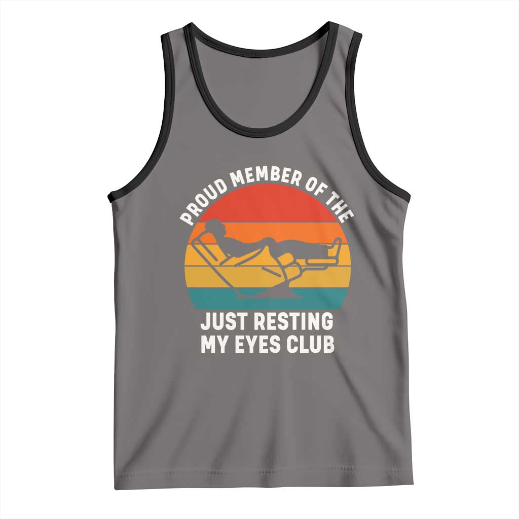 Funny Dad Tank Top Proud Member Of The Just Resting My Eyes Club - Wonder Print Shop