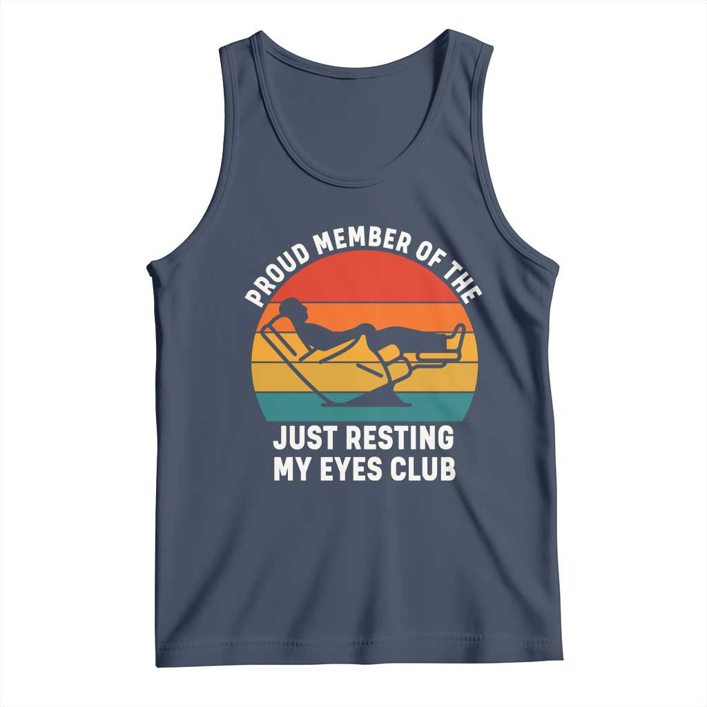 Funny Dad Tank Top Proud Member Of The Just Resting My Eyes Club - Wonder Print Shop