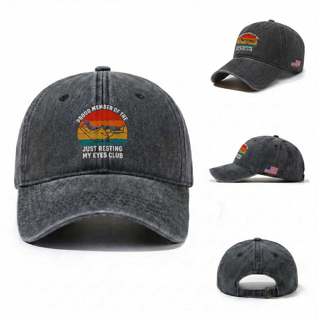 Funny Dad Washed Cotton Baseball Cap Proud Member Of The Just Resting My Eyes Club