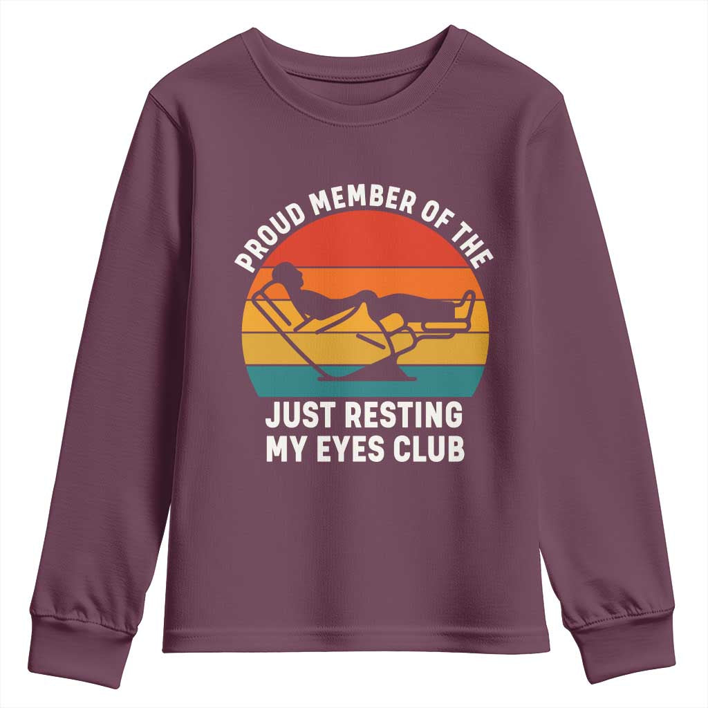 Funny Dad Youth Sweatshirt Proud Member Of The Just Resting My Eyes Club - Wonder Print Shop