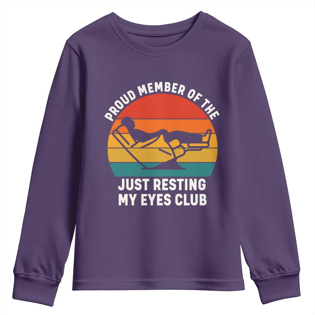 Funny Dad Youth Sweatshirt Proud Member Of The Just Resting My Eyes Club - Wonder Print Shop
