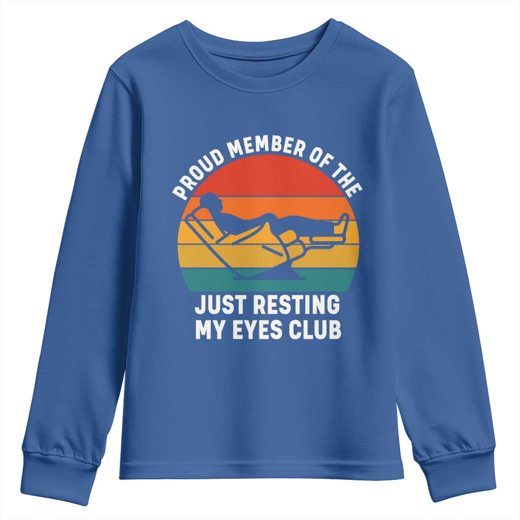 Funny Dad Youth Sweatshirt Proud Member Of The Just Resting My Eyes Club - Wonder Print Shop