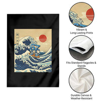 Funny Six Seven Surfing Garden Flag The Great Wave Kanagawa Japanese 67 Brainrot Meme