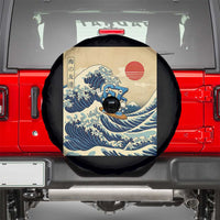 Funny Six Seven Surfing Spare Tire Cover The Great Wave Kanagawa Japanese 67 Brainrot Meme