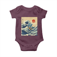 Funny Six Seven Surfing Baby Onesie The Great Wave Kanagawa Japanese 67 Brainrot Meme