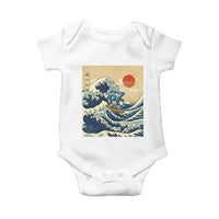 Funny Six Seven Surfing Baby Onesie The Great Wave Kanagawa Japanese 67 Brainrot Meme