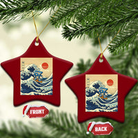 Funny Six Seven Surfing Ceramic Ornament The Great Wave Kanagawa Japanese 67 Brainrot Meme