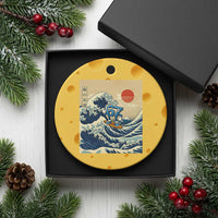 Funny Six Seven Surfing Ceramic Ornament The Great Wave Kanagawa Japanese 67 Brainrot Meme