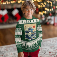 Funny Six Seven Surfing Ugly Christmas Sweater The Great Wave Kanagawa Japanese 67 Brainrot Meme