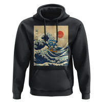 Funny Six Seven Surfing Hoodie The Great Wave Kanagawa Japanese 67 Brainrot Meme