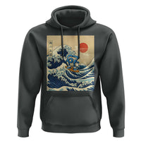 Funny Six Seven Surfing Hoodie The Great Wave Kanagawa Japanese 67 Brainrot Meme