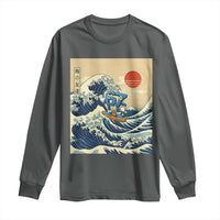 Funny Six Seven Surfing Long Sleeve Shirt The Great Wave Kanagawa Japanese 67 Brainrot Meme