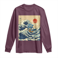 Funny Six Seven Surfing Long Sleeve Shirt The Great Wave Kanagawa Japanese 67 Brainrot Meme