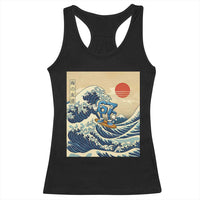 Funny Six Seven Surfing Racerback Tank Top The Great Wave Kanagawa Japanese 67 Brainrot Meme