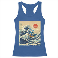 Funny Six Seven Surfing Racerback Tank Top The Great Wave Kanagawa Japanese 67 Brainrot Meme