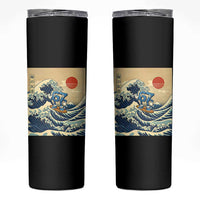 Funny Six Seven Surfing Skinny Tumbler The Great Wave Kanagawa Japanese 67 Brainrot Meme