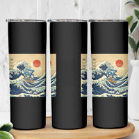 Funny Six Seven Surfing Skinny Tumbler The Great Wave Kanagawa Japanese 67 Brainrot Meme