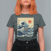 Funny Six Seven Surfing T Shirt For Women The Great Wave Kanagawa Japanese 67 Brainrot Meme