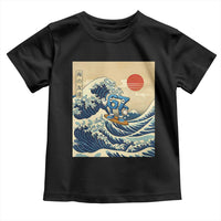 Funny Six Seven Surfing Toddler T Shirt The Great Wave Kanagawa Japanese 67 Brainrot Meme