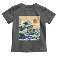 Funny Six Seven Surfing Toddler T Shirt The Great Wave Kanagawa Japanese 67 Brainrot Meme