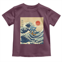 Funny Six Seven Surfing Toddler T Shirt The Great Wave Kanagawa Japanese 67 Brainrot Meme