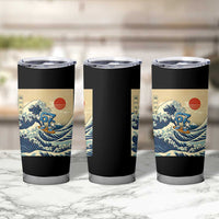 Funny Six Seven Surfing Tumbler Cup The Great Wave Kanagawa Japanese 67 Brainrot Meme