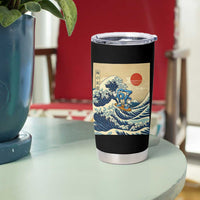 Funny Six Seven Surfing Tumbler Cup The Great Wave Kanagawa Japanese 67 Brainrot Meme