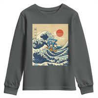 Funny Six Seven Surfing Youth Sweatshirt The Great Wave Kanagawa Japanese 67 Brainrot Meme