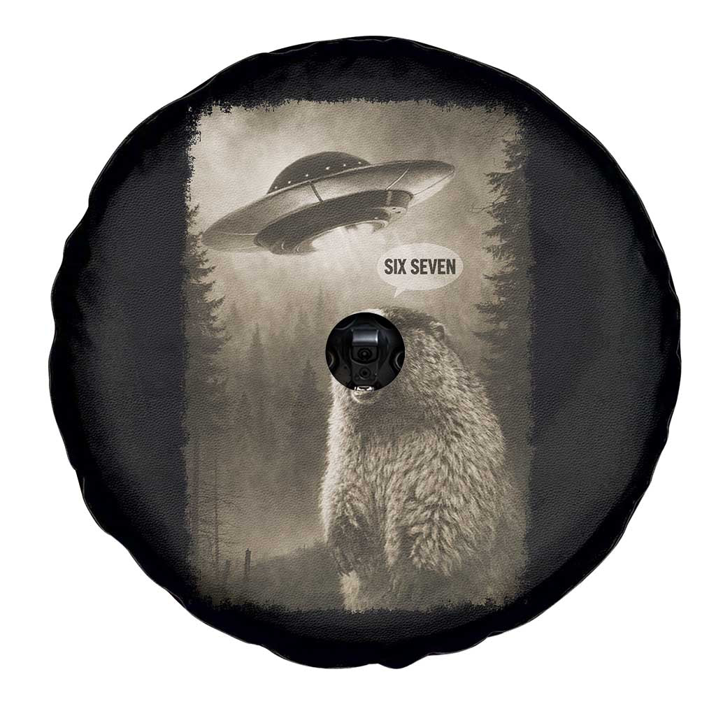 Funny Six Seven Spare Tire Cover Screaming Groundhog UFO Meme