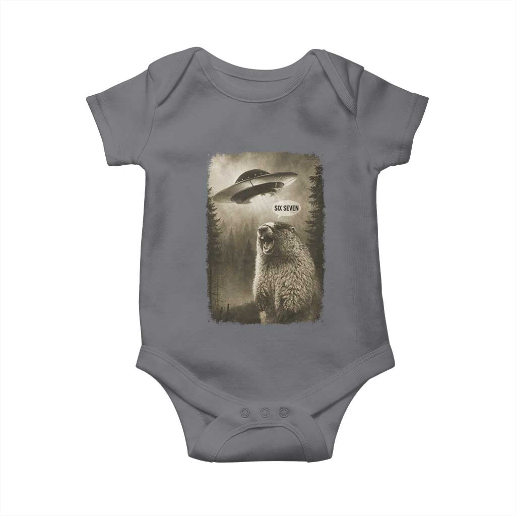 Funny Six Seven Baby Onesie Screaming Groundhog UFO Meme
