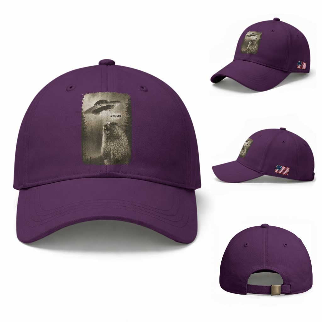 Funny Six Seven Baseball Cap Screaming Groundhog UFO Meme