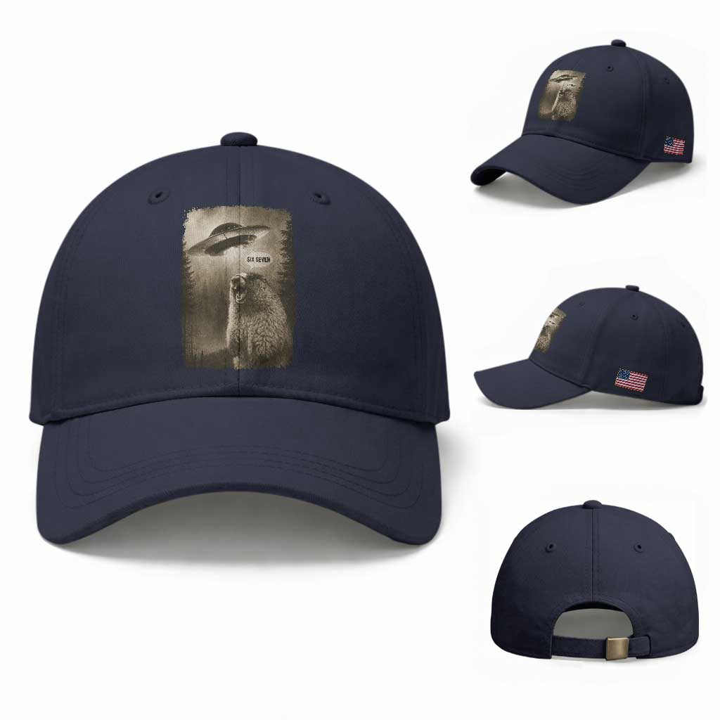 Funny Six Seven Baseball Cap Screaming Groundhog UFO Meme