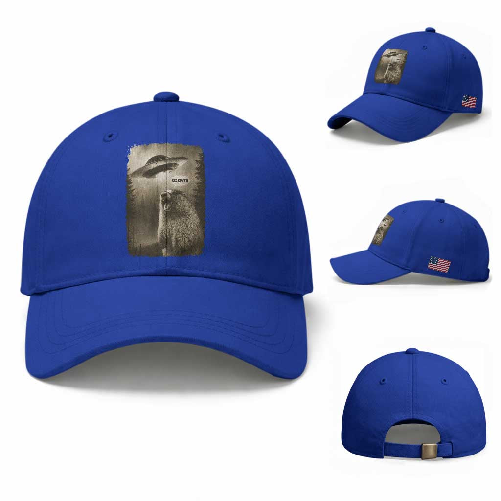 Funny Six Seven Baseball Cap Screaming Groundhog UFO Meme
