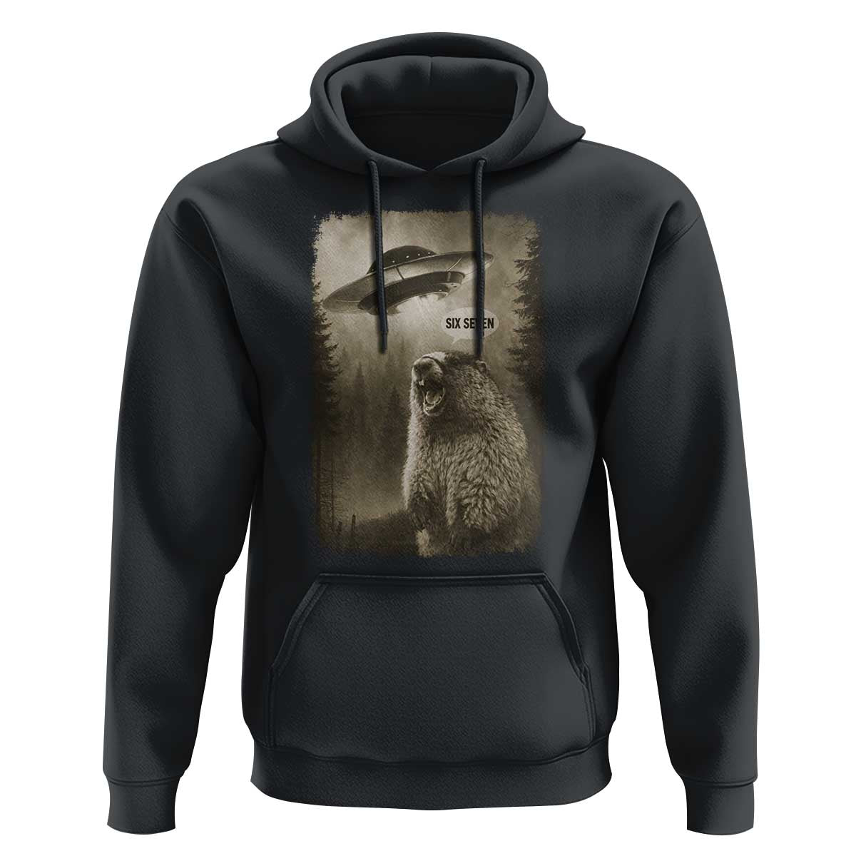Funny Six Seven Hoodie Screaming Groundhog UFO Meme