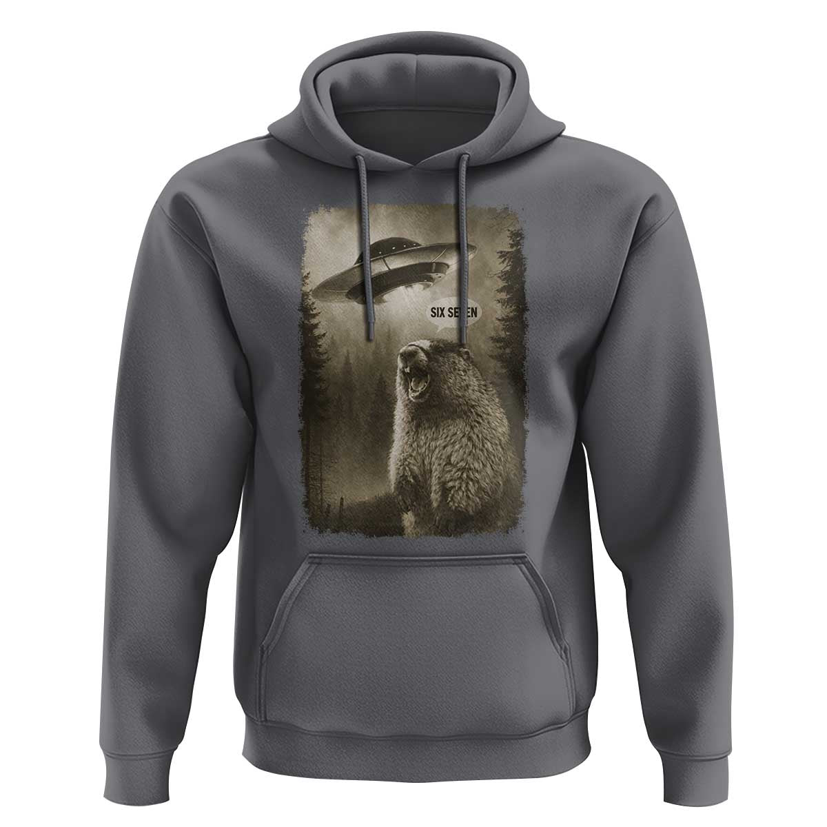 Funny Six Seven Hoodie Screaming Groundhog UFO Meme