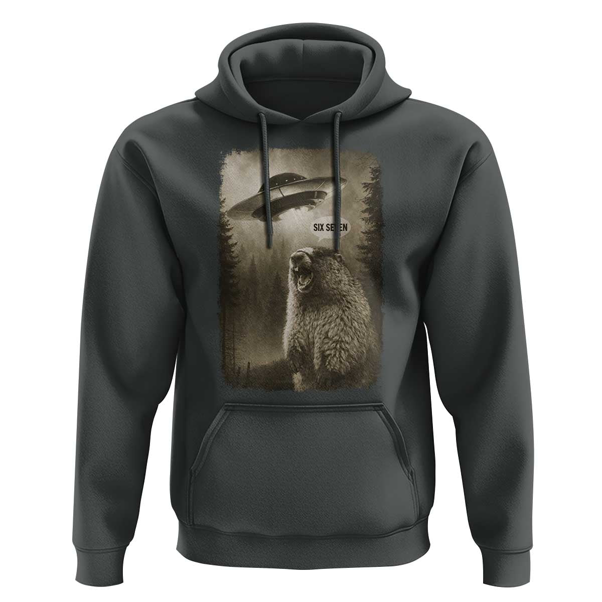 Funny Six Seven Hoodie Screaming Groundhog UFO Meme