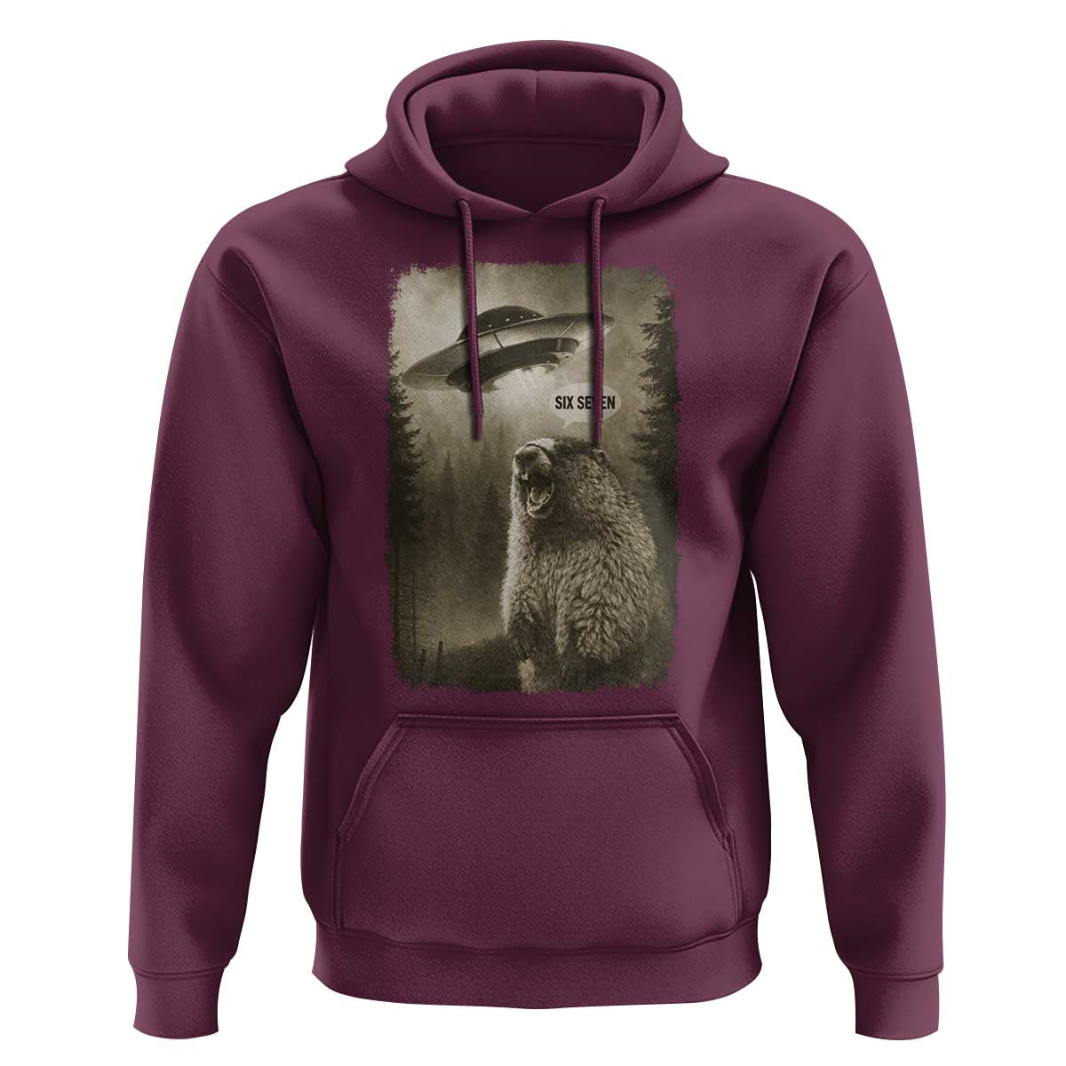 Funny Six Seven Hoodie Screaming Groundhog UFO Meme