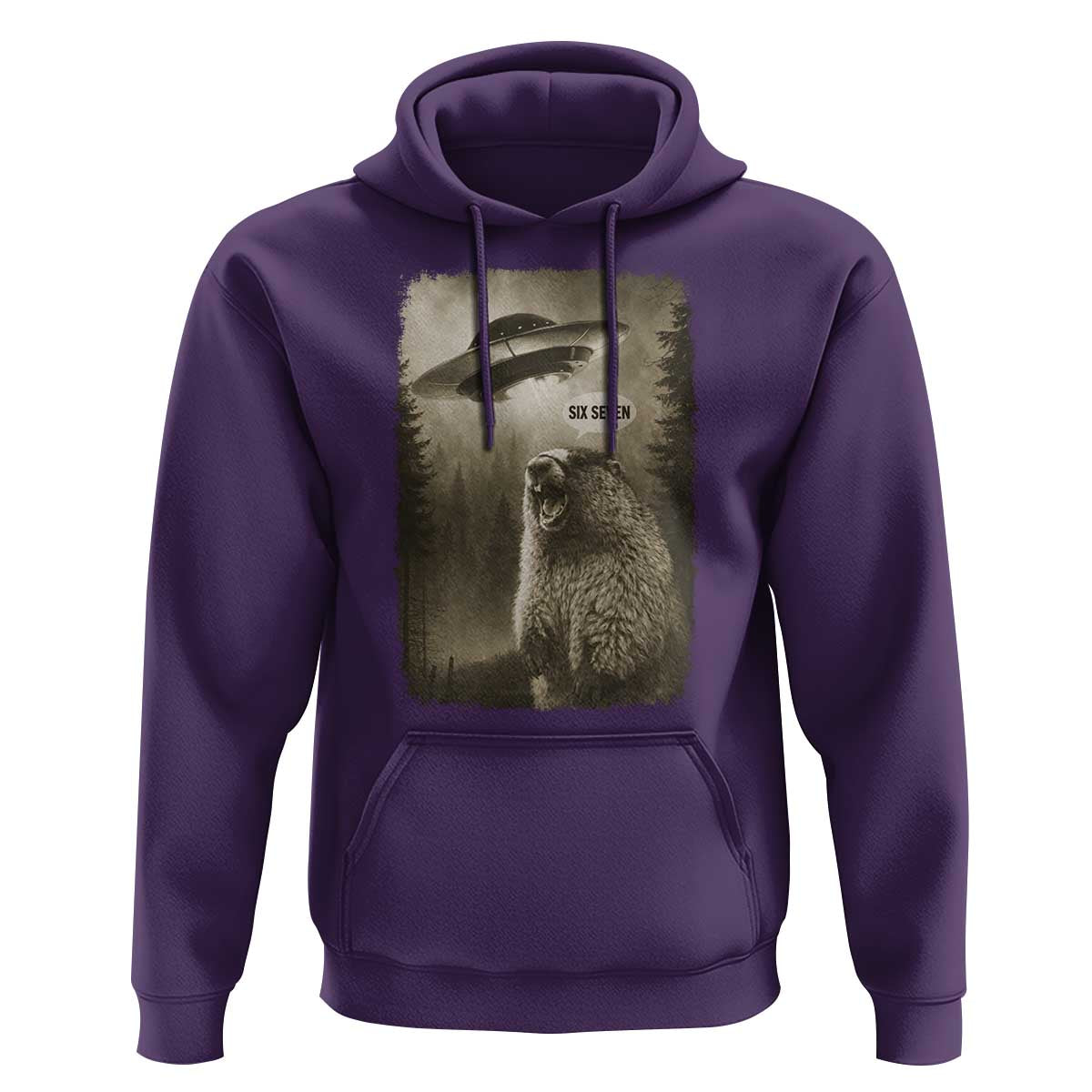 Funny Six Seven Hoodie Screaming Groundhog UFO Meme