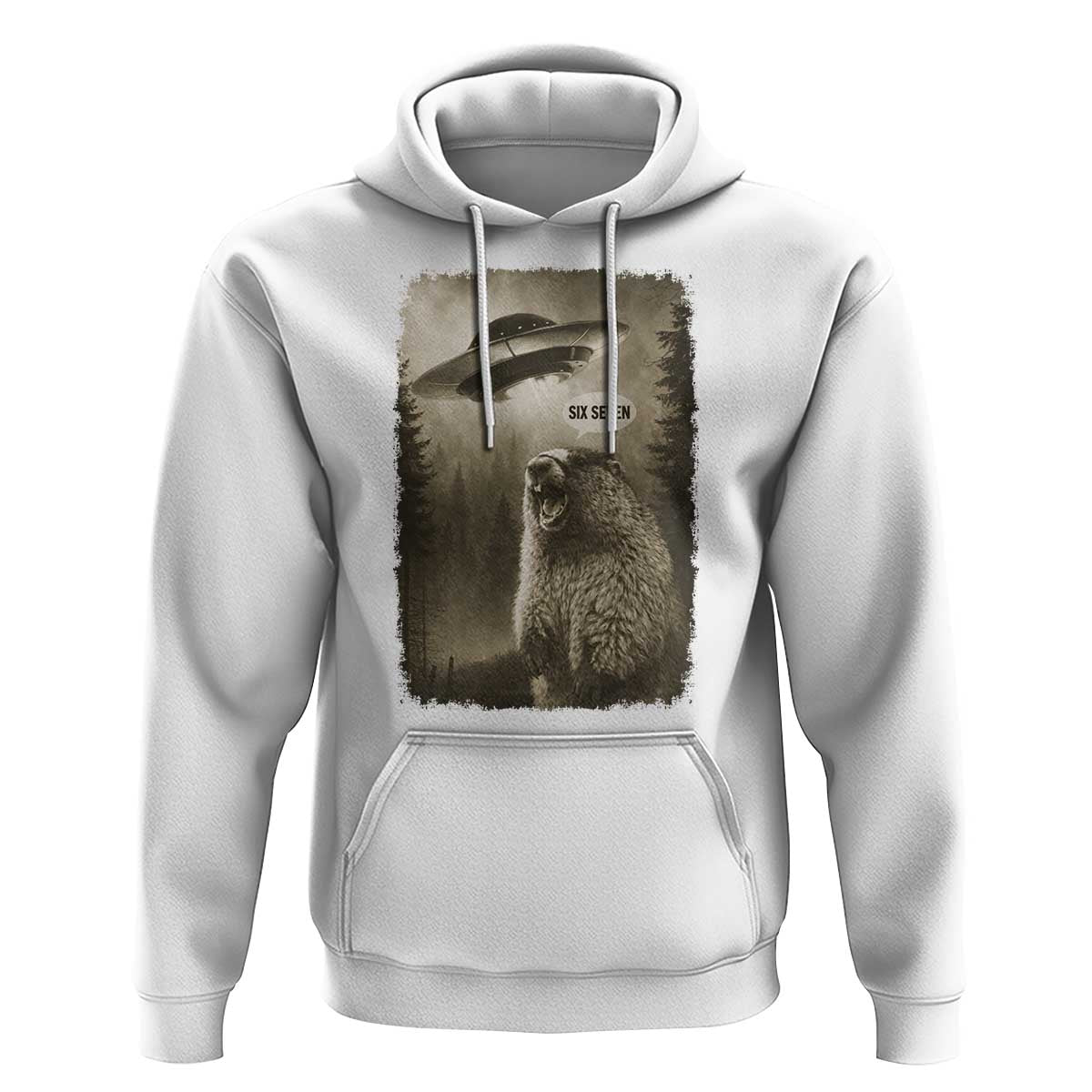 Funny Six Seven Hoodie Screaming Groundhog UFO Meme