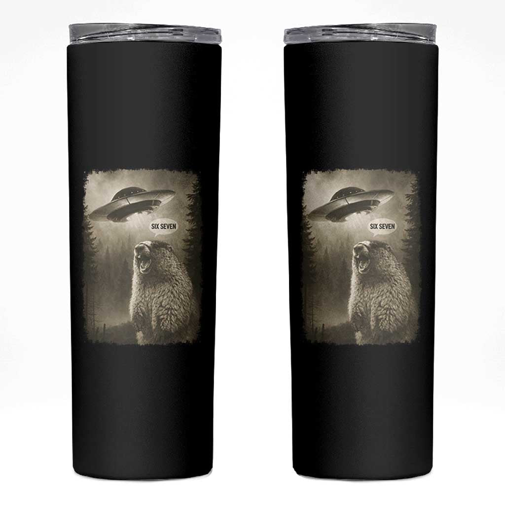 Funny Six Seven Skinny Tumbler Screaming Groundhog UFO Meme
