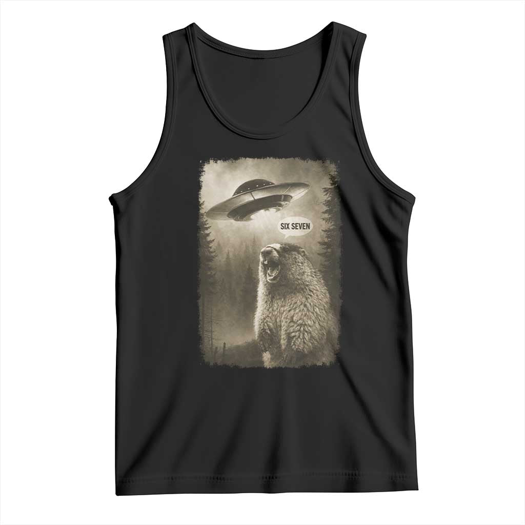 Funny Six Seven Tank Top Screaming Groundhog UFO Meme